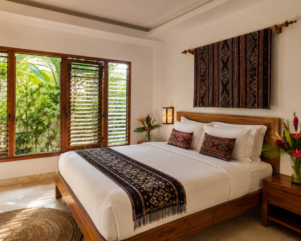 Standar penataan kamar homestay desa wisata yang bersih dan berkarakter lokal untuk menarik turis asing.