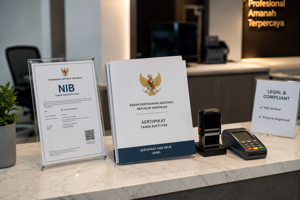 Dokumen perizinan resmi usaha sewa properti jangka pendek sesuai ketentuan regulasi pariwisata.
